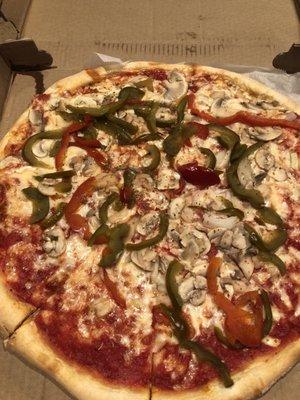 Mushroom, Onion and Pepper Pizza