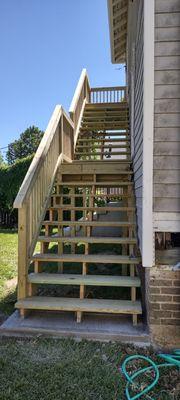 Exterior pressure treated stairs.