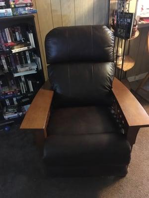 My beautiful and comfortable new chair in it's new home. Seriously, the leather is soft and dreamy like butter.