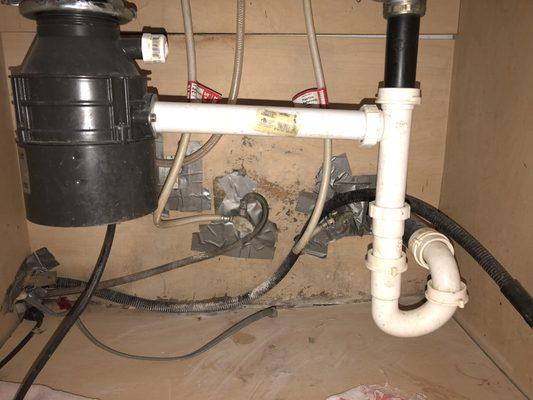 Before picture of old Garbage disposal.