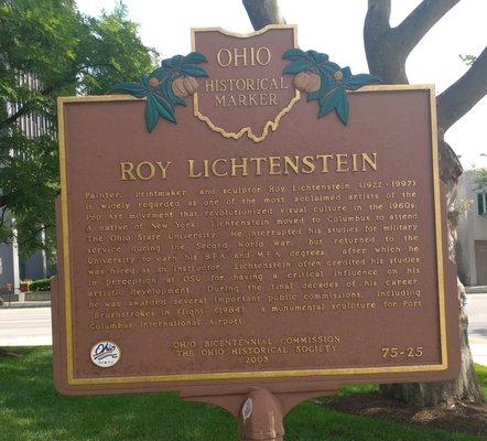 Roy Lichtenstein Historical Marker, Columbus OH