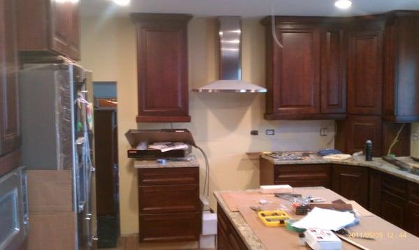 Kitchen Remodel Job almost complete. Full height upper cabinets with crown