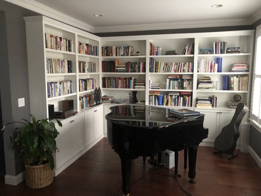 2019 Music Room Wall Units designed, crafted and installed by Thompson Builders, Inc.