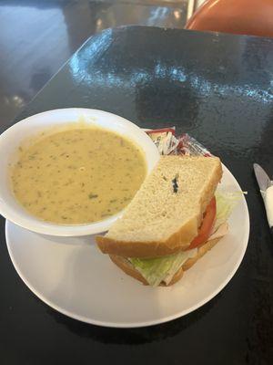 Soup and sandwich lunch