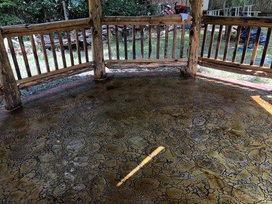 Custom stamped and stained concrete Lewisville tx