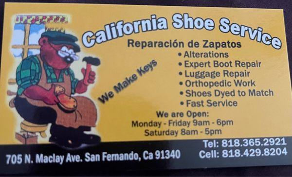 California shoe service