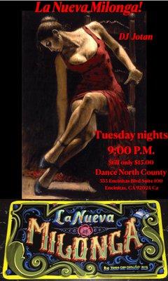 ARGENTINE TANGO NUEVO STYLE DJ JOTAN 
 EVERY TUESDAY NIGHT 
 9 P.M.