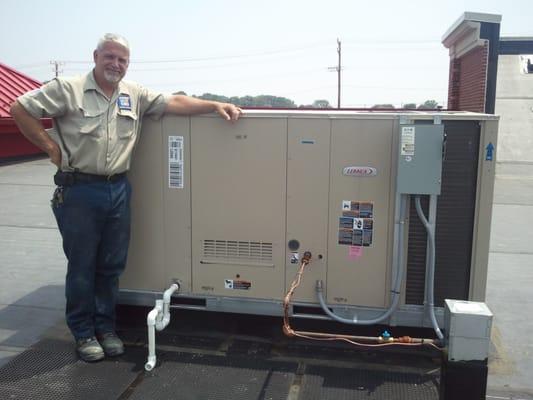 We install commercial heating and air conditioning equipment.