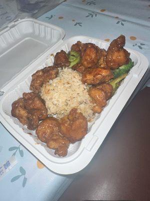 Kung pao chicken and broccoli