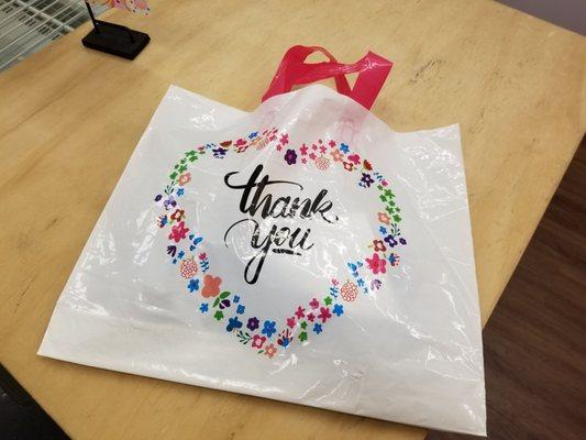 Cute (free) shopping bag for purchases!