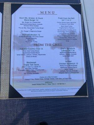 Page 2 of 2 of menu