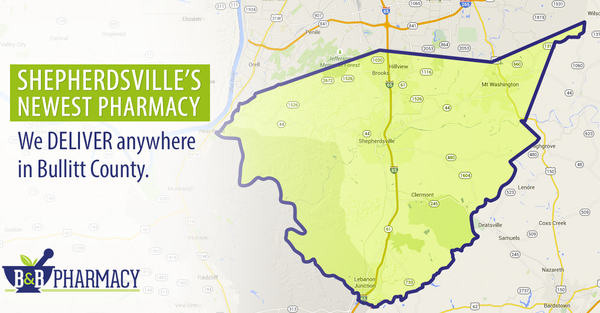 B&B Pharmacy delivers your prescriptions anywhere in Bullitt County, KY.