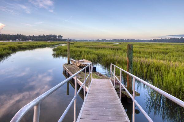 Begin your journey through the marsh grasses along the Colleton River.