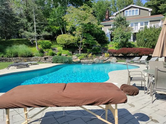 Massage by the pool!