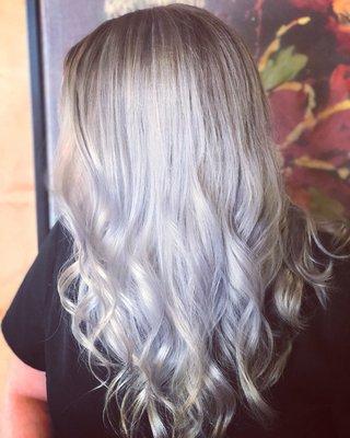 Platinum blonde and silver ombré