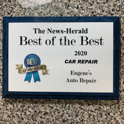 Our shop was voted "Best of the Best" Car Repair shop by The News-Herald for the 3rd year in a row. Thanks for your continued support!