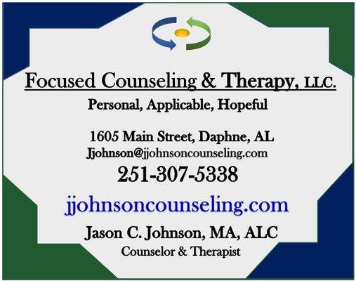 Jason C. Johnson, MA, LPC Counseling and Therapy Services