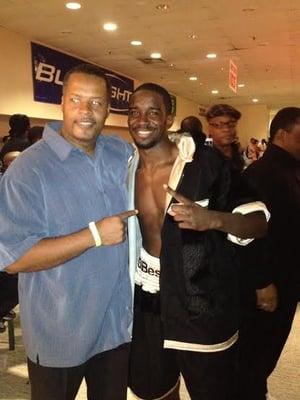 We support local talent. Laurel's own Demond Nicholson after another big win in the ring.