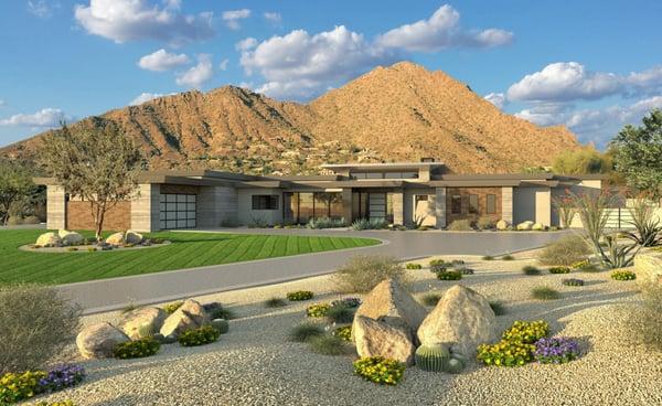 Contemporary Paradise Valley Home Architectural Render