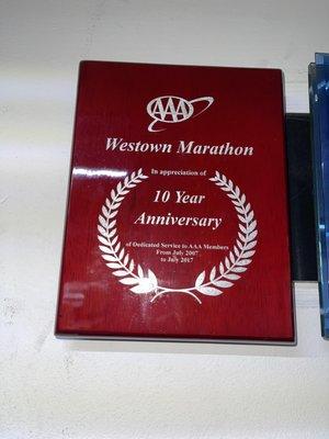 10 years of dedicated service to AAA members!