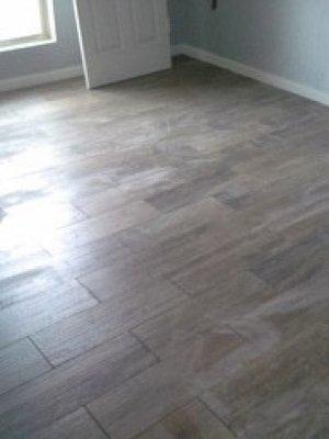 New wood grain tile flooring