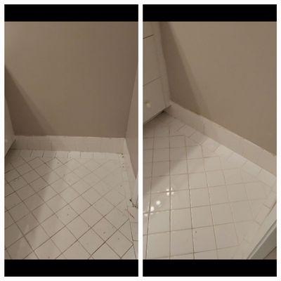 Bathroom floor cleaning