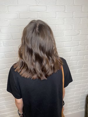 One length haircut w/ layers