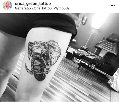 Blackwork elephant