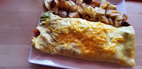 Pic of veggie omelet.