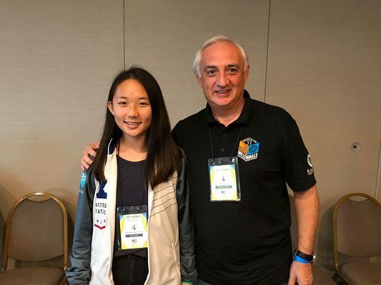 Coach Armen with under 16 Girl's World Youth Champion Annie Wang