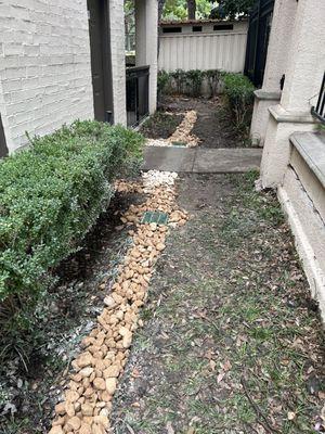 French drain system for a small courtyard -apartments in Dallas TX