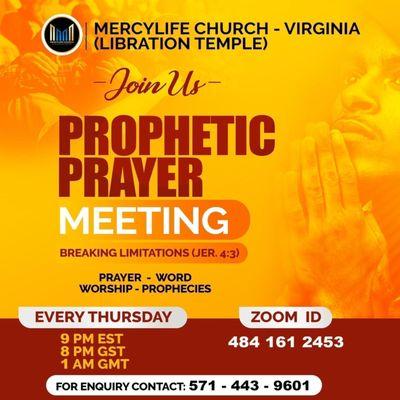 Join us every Thursday for a prayer meeting