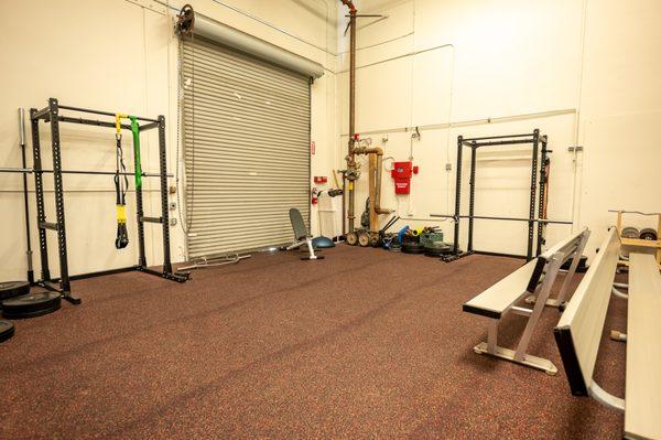 Workout area with additional seating