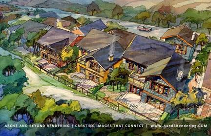 Real Estate Development Visualization-Watercolor-Residential