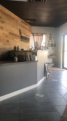 Front desk at the Plainville location (Harmony Chiropractic)