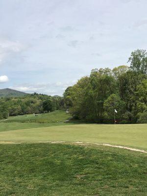 The greens were slower than anticipated.  Standing water was in the low areas of several fairways, but didn't interfere with play.