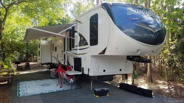 One of our Sandpiper units set up at Disney's Fort Wilderness