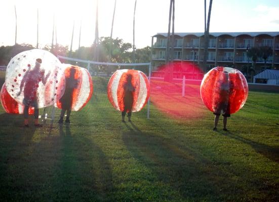 Grab your friends - get off the bleachers and get inside a Bubble Ball!!