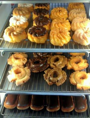 French donuts, old fashioned, and chocolate bars....yum-o