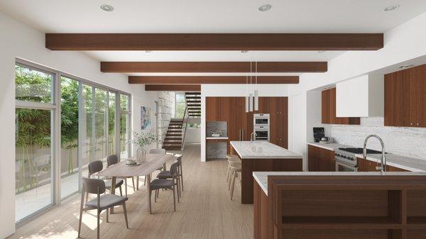 Manhattan Beach Remodel and ADU: Interior Kitchen and Dining