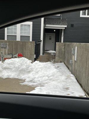 Snow blocked my walking path. Forcing me to take stairs.