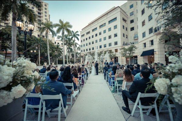 Wedding Ceremony by the fountain