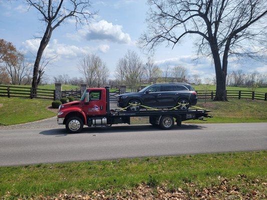 Need your high end car transported? We use tire straps instead of chains.