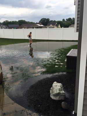 Yard flooded