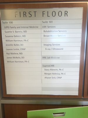 Directory first floor