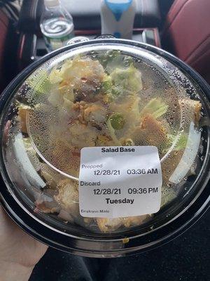 Expired salad.