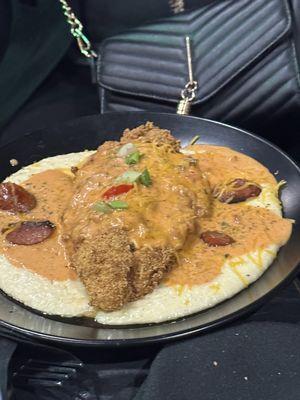 Cat Fish and Grits with Sausage