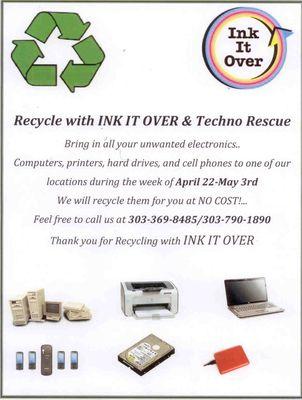 Recycle with Ink It Over and Techno Rescue!