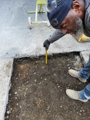 Regulating required depth of concrete before pour, etc.