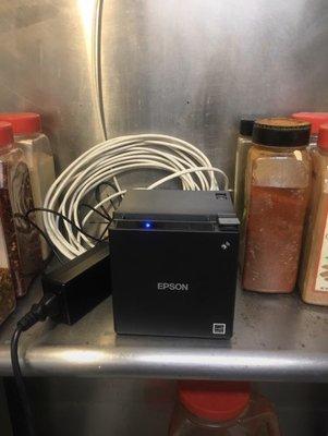 Wireless printed installed as apart of a point of sale system for a local restaurant